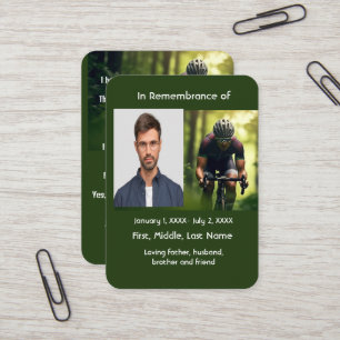 Visite Carte Memorial Pocket Card Vélo de montagne