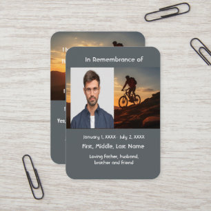 Visite Carte Memorial Pocket Card Vélo de montagne