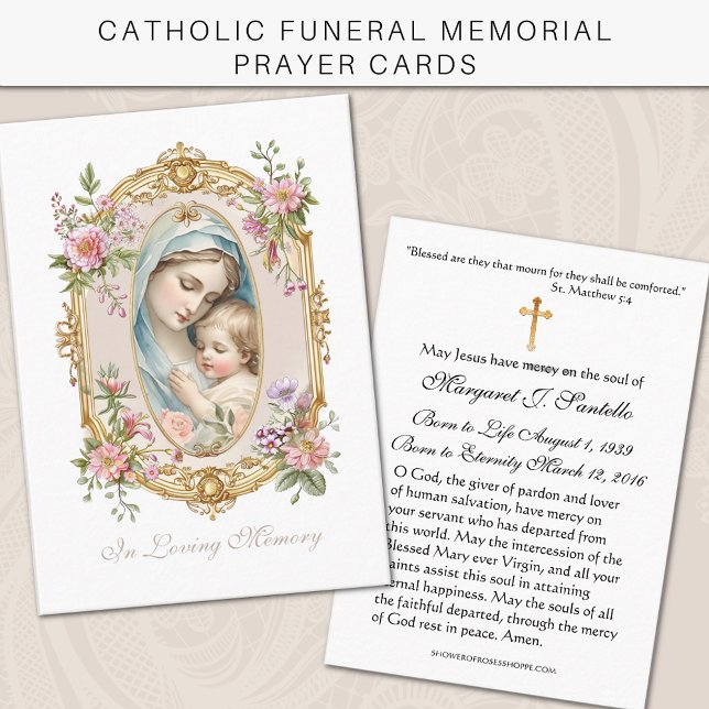 Visite Carte mémorielle funéraire catholique de la Vierge (Créateur téléchargé)