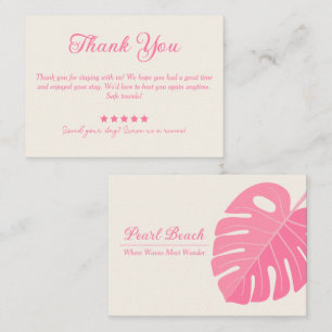 Visite Carte minime de location de feuilles roses