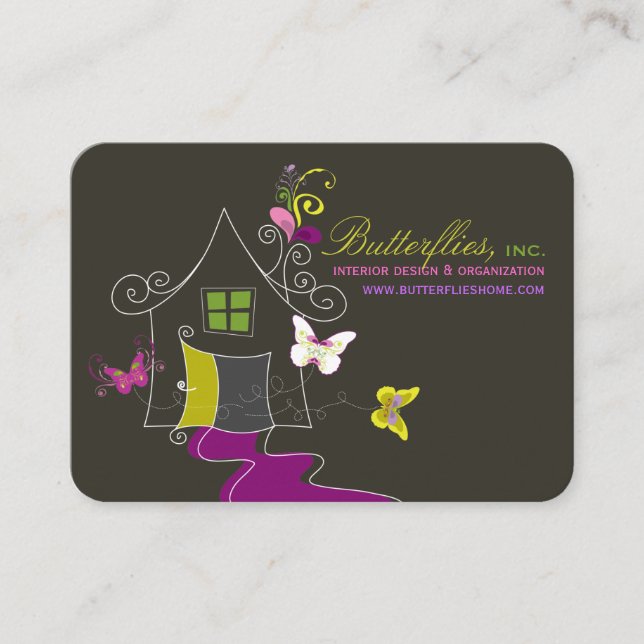 Visite Carte moderne de profil de maison florale de (Devant)