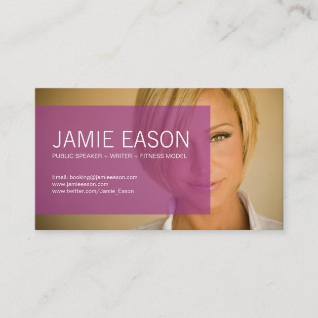 Visite Carte moderne de profil - Jamie Eason (Devant)