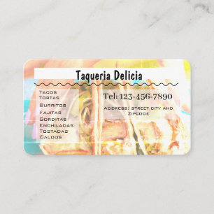Visite carte modifiable de taqueria / restaurant