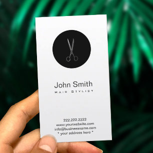 Visite Carte noire moderne de profil de coiffeur de