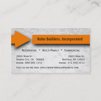 Visite Carte orange d'entreprise de construction de