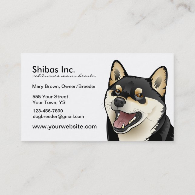 Visite Carte personnalisable de chien noir et bronzage de (Dos)