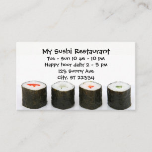 Visite Carte personnalisable de restauration de sushi