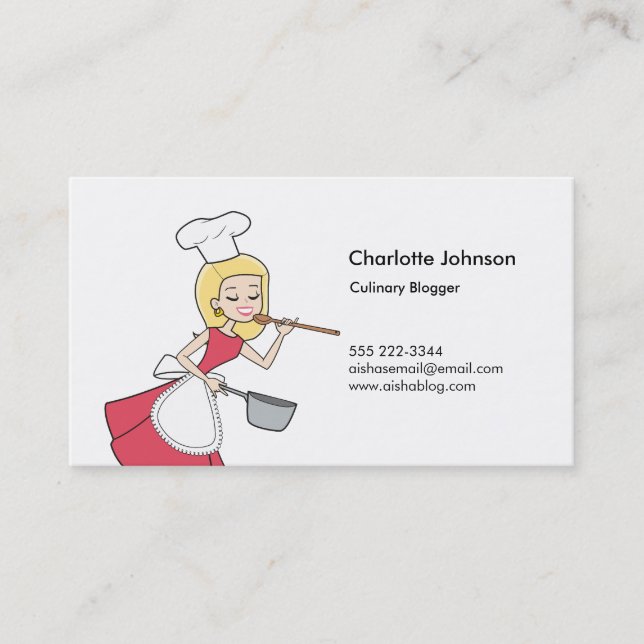 Visite Carte personnelle de rétro bande dessinée blonde (Devant)