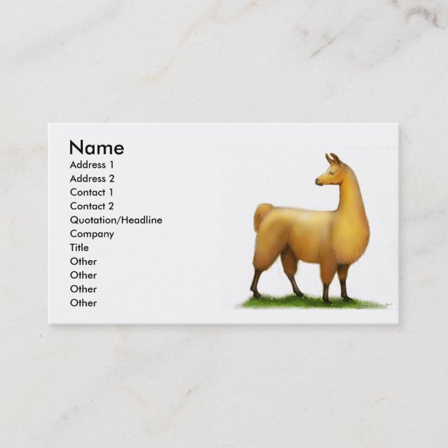 Visite Carte péruvienne de profil de lama (Devant)