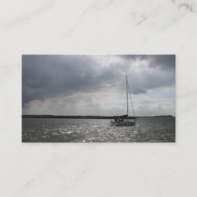 Visite Carte photo de ciel de tempête de bateau à voile (Devant)
