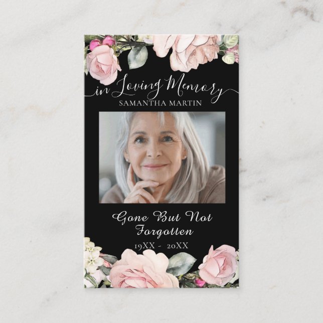 Visite Carte photo de prière commémorative de bouquet fun (Devant)