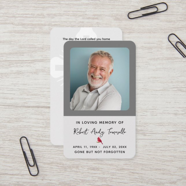 Visite Carte photo de prière commémorative des funéraille (Devant/Arrière en situation)