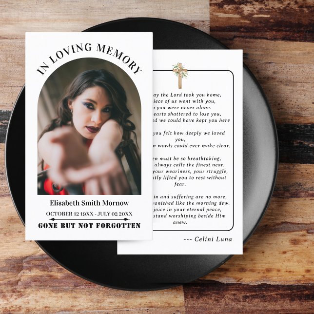 Visite Carte photo de prière funéraire simple d'Océanie (Oceania Simple Funeral Memorial Prayer Photo Card )