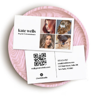 Visite Carte photo QR de réseau de médias sociaux moderne