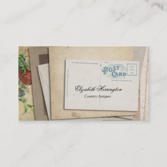 Visite Carte postale de papier vintage d'éphémères (Devant)