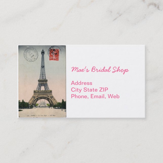 Visite Carte postale vintage de Tour Eiffel (Devant)
