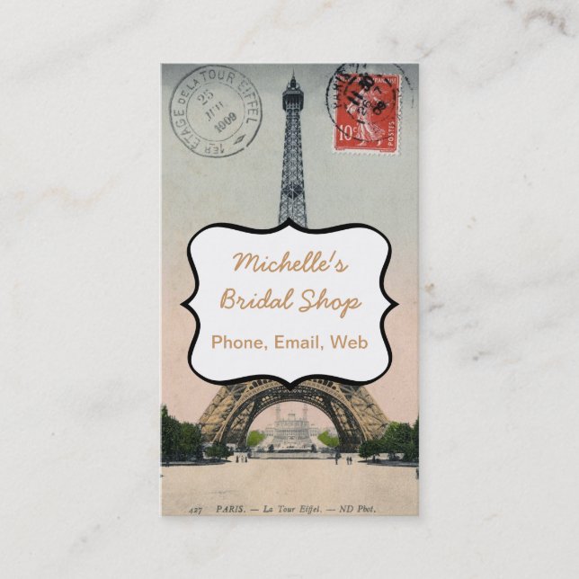 Visite Carte postale vintage de Tour Eiffel (Devant)