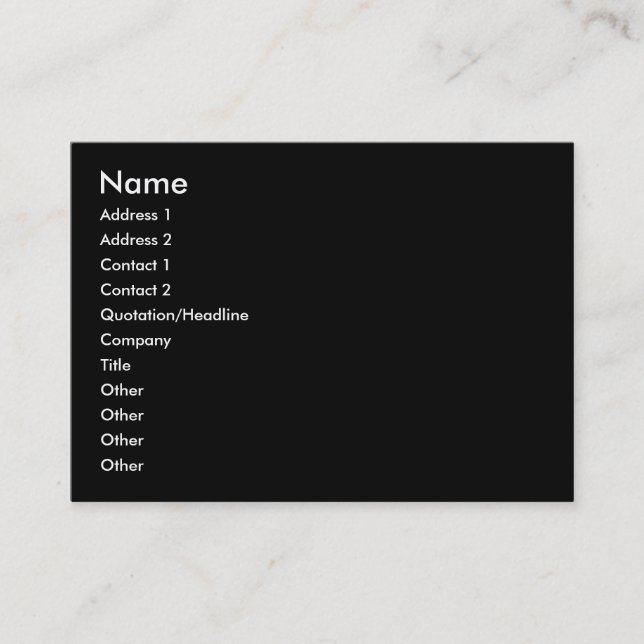 Visite Carte potelée noire de profil (Devant)