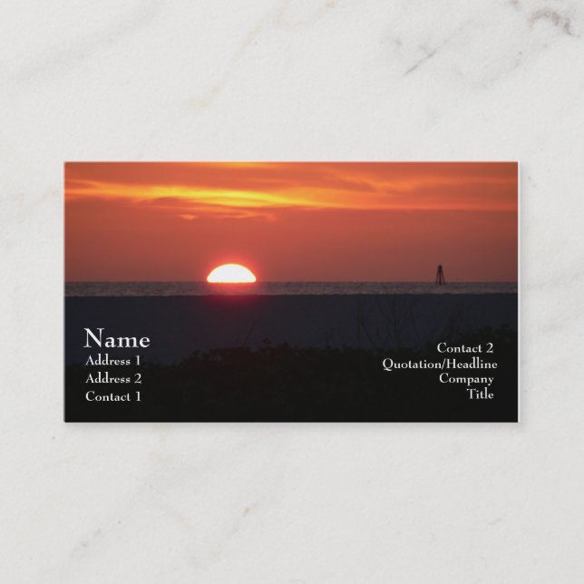 Visite Carte principale de profil de coucher du soleil de (Devant)