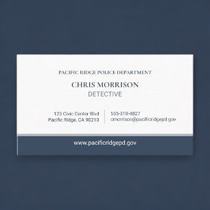 Visite Carte professionnelle de détective de police