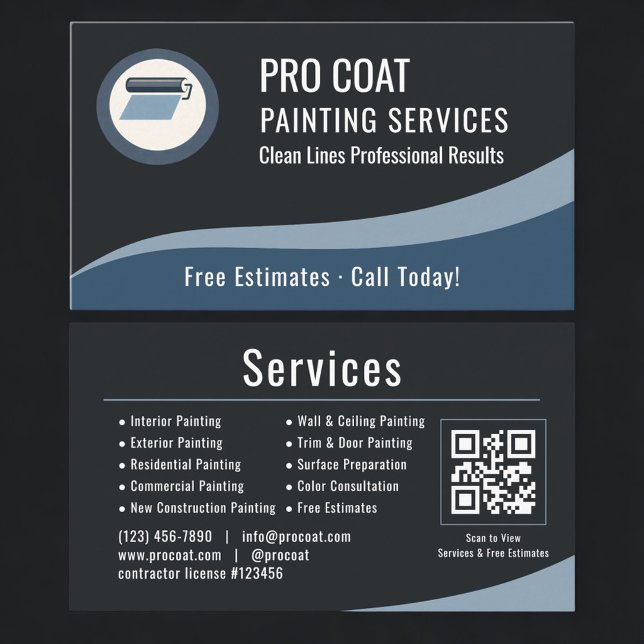 Visite Carte professionnelle de peintre avec QR Code (Créateur téléchargé)