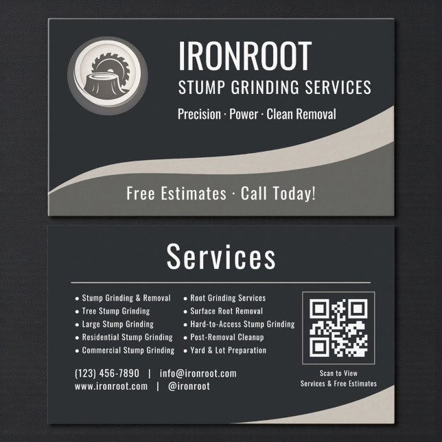 Visite Carte professionnelle QR Code pour le broyage de s (Créateur téléchargé)