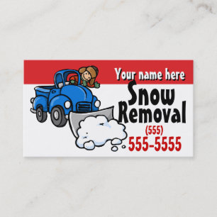 Visite Carte promotionnelle d'enlèvement de la neige