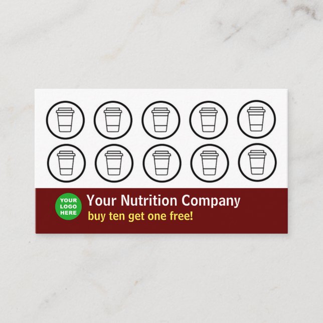 Visite Carte Punch de la société Nutrition Maroon (Devant)
