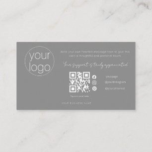 Visite Carte QR de remerciement de logo de petite entrepr