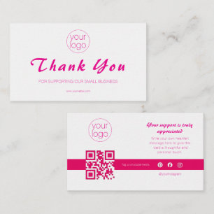 Visite Carte QR de remerciement de logo de petite entrepr