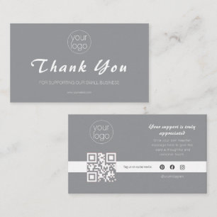 Visite Carte QR de remerciement de logo de petite entrepr