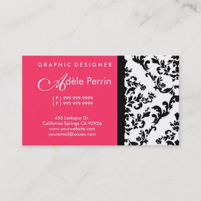 Visite Carte rose de DamaskBusiness (Devant)