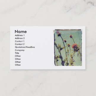 Visite Carte rose de profil de chardon
