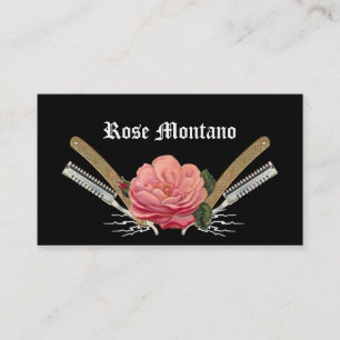 Visite Carte rose de styliste de noir de rasoir de