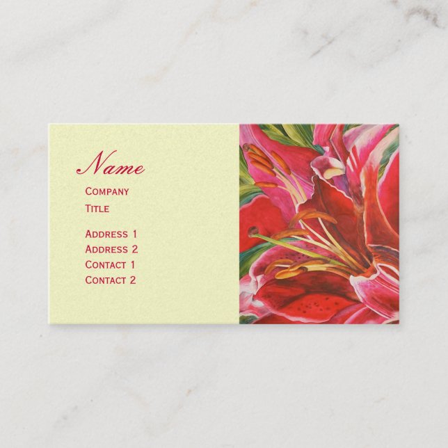 Visite Carte rose élégante de profil d'aquarelle de (Devant)