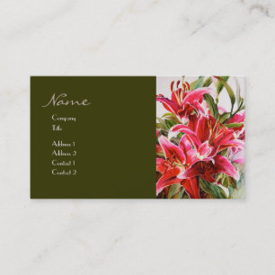 Visite Carte rose élégante de profil d'aquarelle de