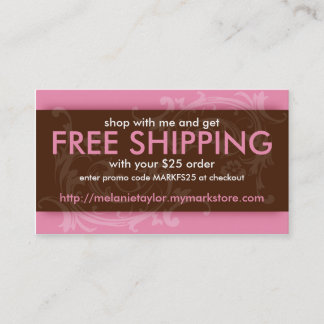 Visite Carte rose et Brown de promo