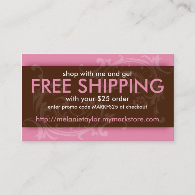 Visite Carte rose et Brown de promo (Devant)