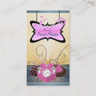 Visite Carte rose et jaune élégante de CookieBusiness de