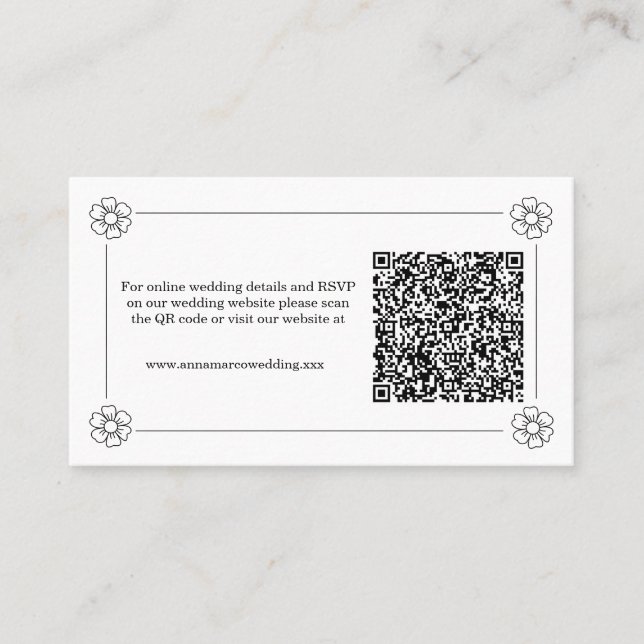 Visite Carte RSVP de code QR élégante (Devant)