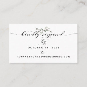 Visite Carte RSVP en ligne du Mariage de calligraphie de