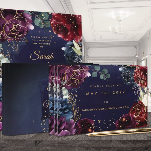 Visite Carte RSVP en ligne du Mariage de la marine de Bou (Créateur téléchargé)