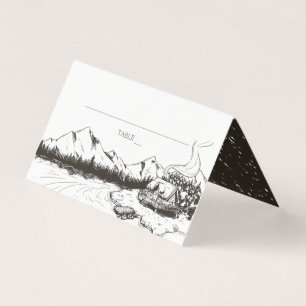 Visite Carte Rustique Mariage de montagne d'hiver