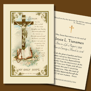 Visite Carte Saint de la mémoire funéraire catholique Cru