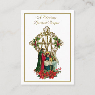 Visite Carte Sainte Bouquet Spirituel de la Nativité de N