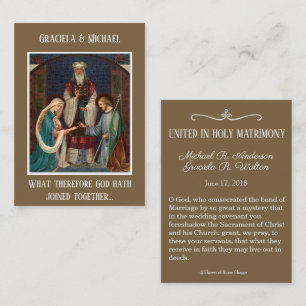 Visite Carte Sainte Catholique de Mariage Vierge Marie Jo