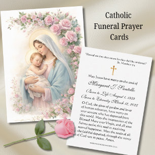 Visite Carte Sainte de deuil florale de Marie et Jésus -