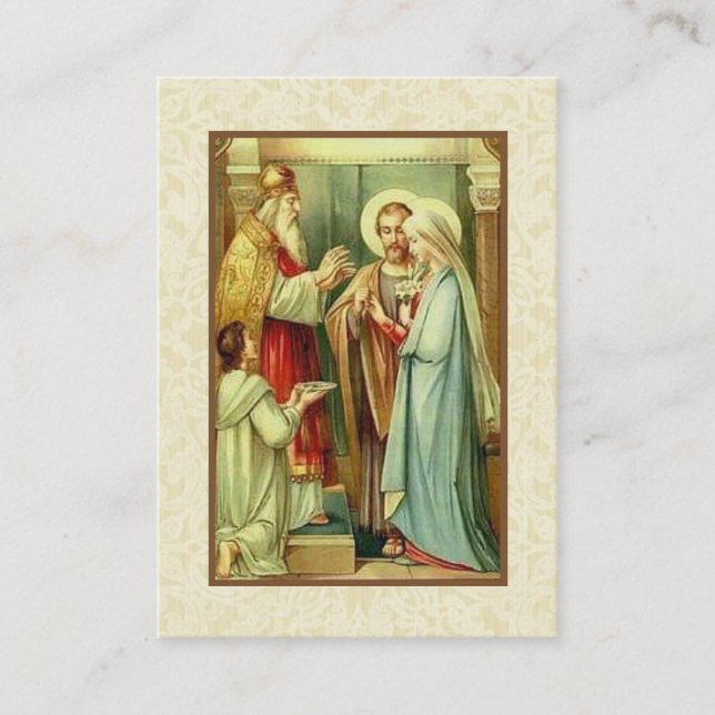 Visite Carte sainte de fiançailles de prière catholique (Devant)
