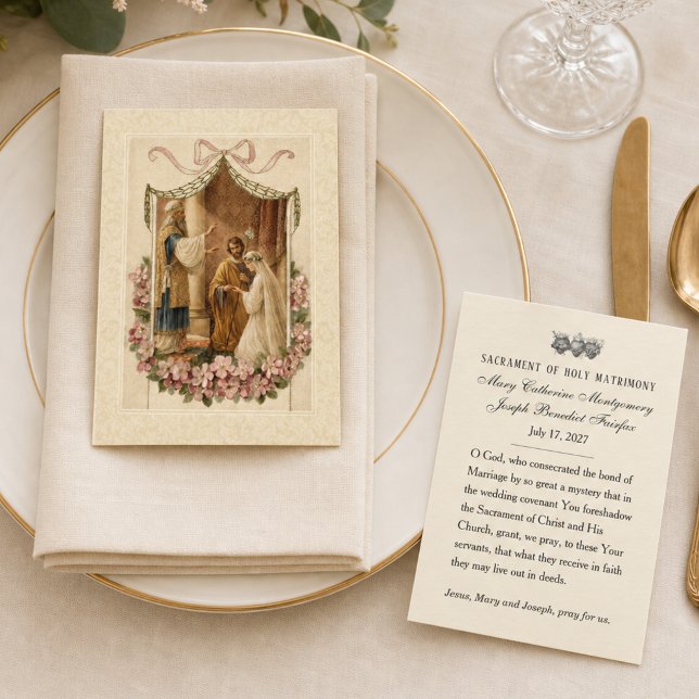 Visite Carte Sainte de Mariage Catholique Traditionnel  (Créateur téléchargé)