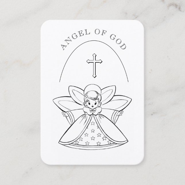 Visite Carte Sainte de prière à mon ange gardien (Devant)
